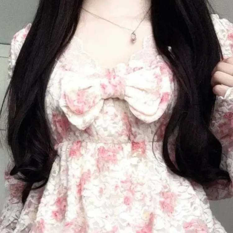 Y2K Floral Vintage Sweet Elegant Dress 3