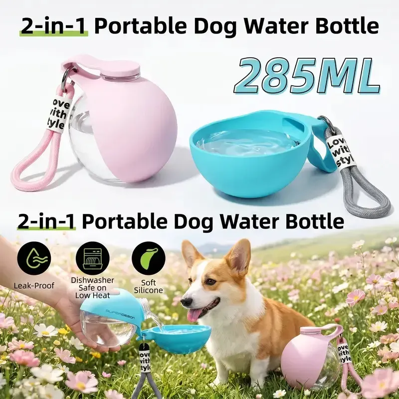 Portable Dog Water Bottle with Bowl 1