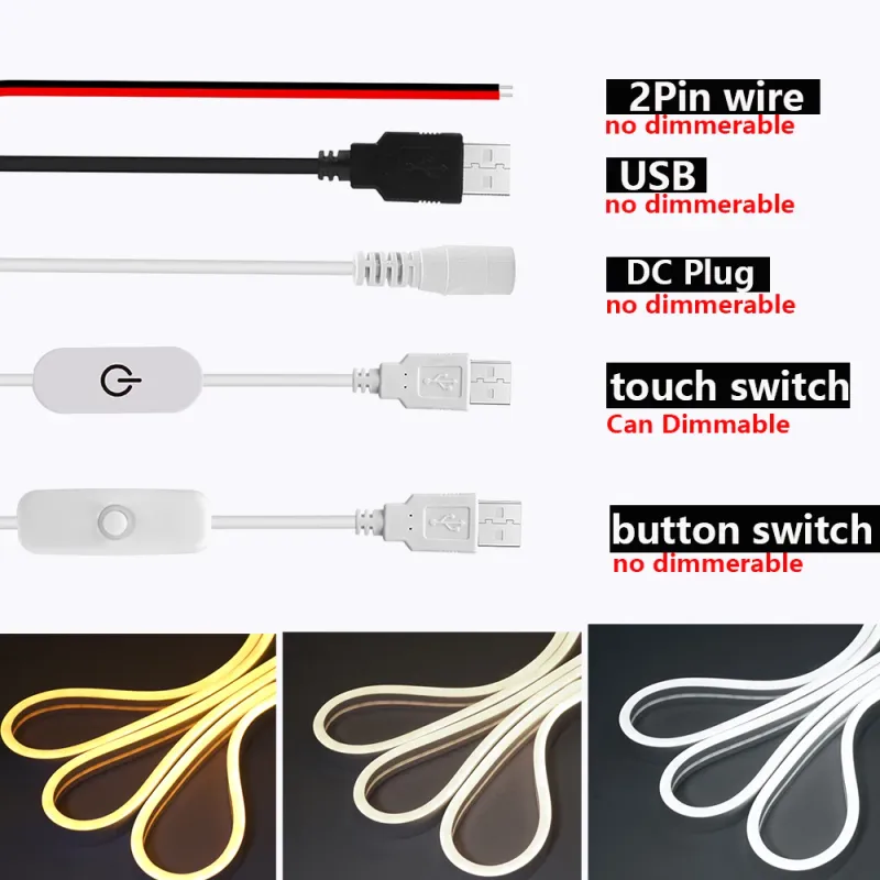 USB LED Neon Strip Light Dimmer Kit 2