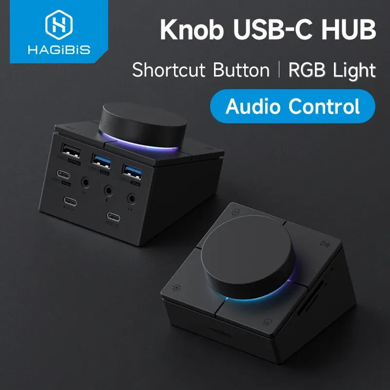 Hagibis Knob USB C Hub with Shortcut Buttons 1