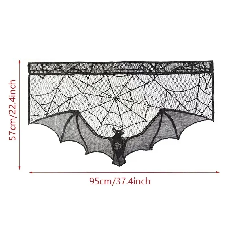 Halloween Lace Bat Spider Tablecloth 3