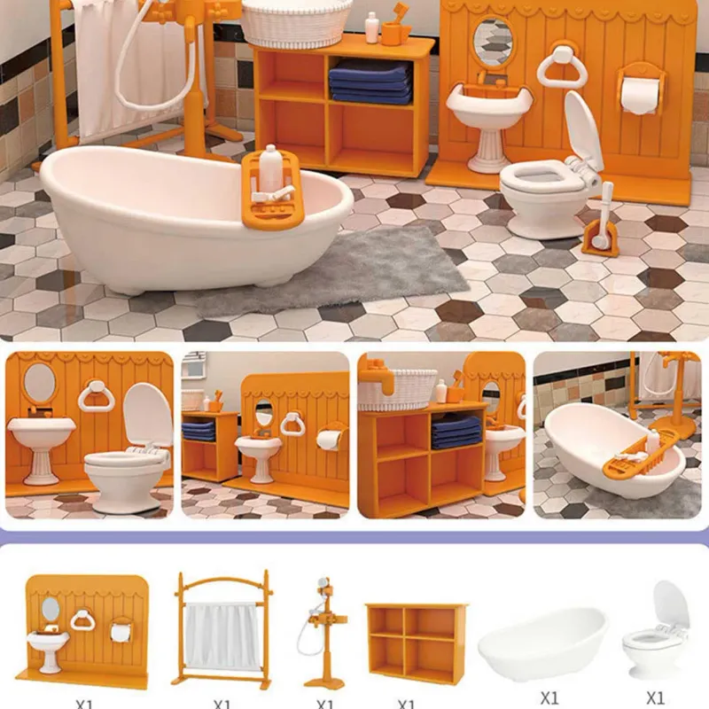 DIY Miniature Dollhouse Bathroom Set 1