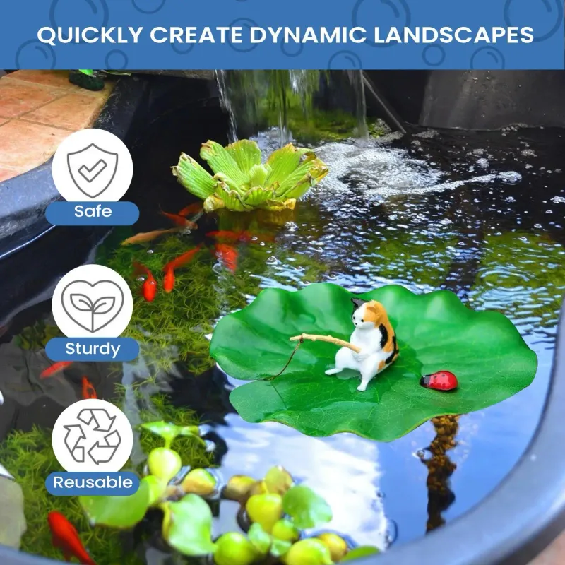 Cat Fishing Aquarium Decor Model 6