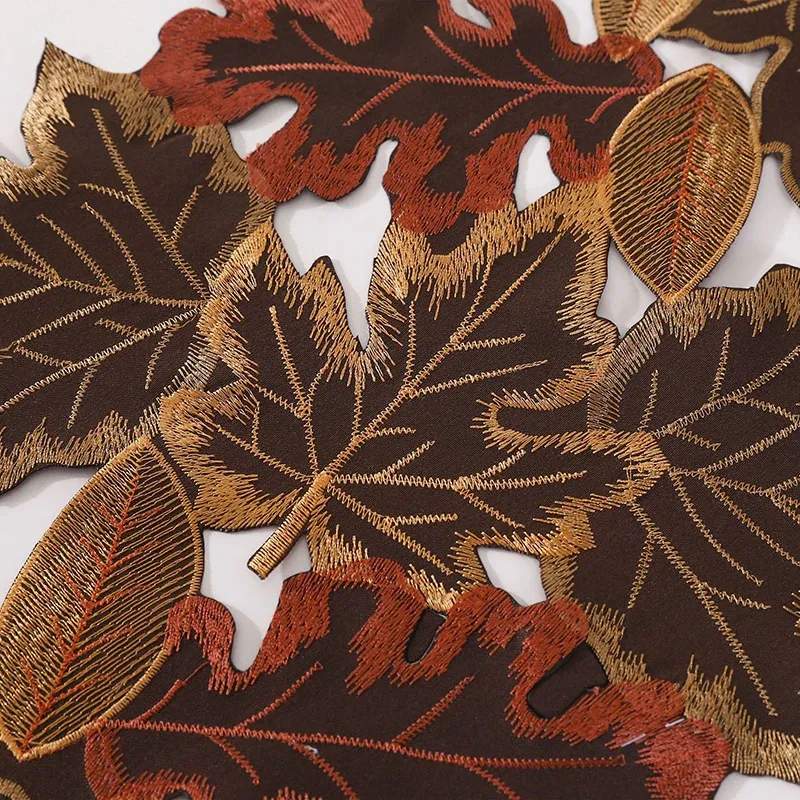Maple Leaf Embroidery Fall Table Runner 6