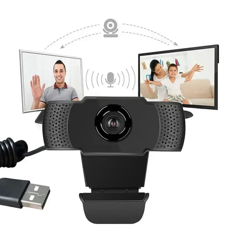 1080P HD Webcam with LED Light & Mic 2