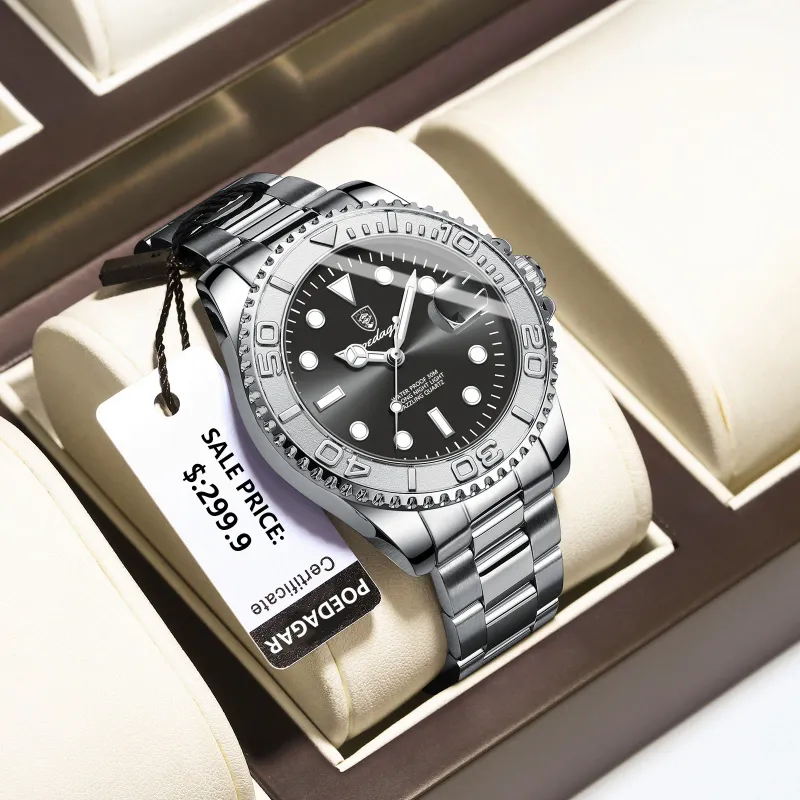 POEDAGAR Luxury Steel Men's Quartz Watch 2