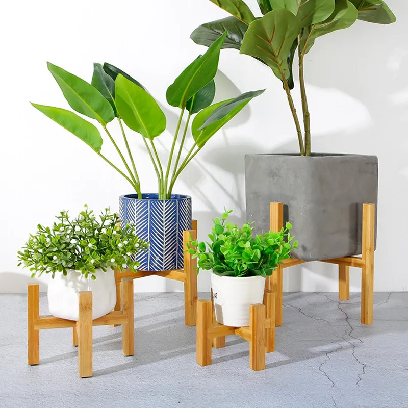 Tall Wooden Plant Stand Rack 1