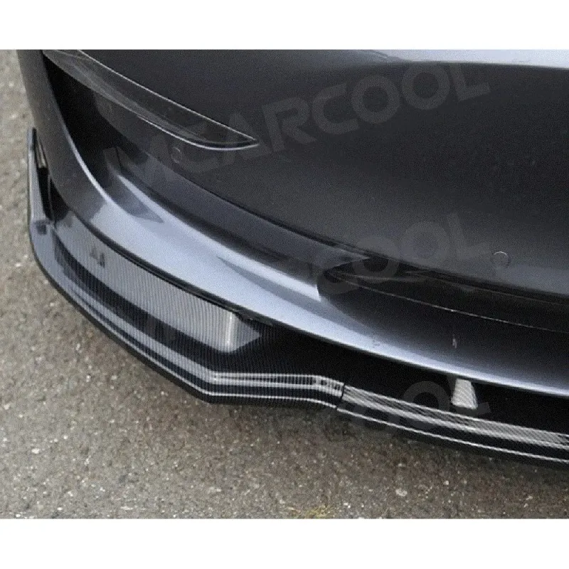 Carbon Look Tesla Model 3 Bumper Lip Splitters 5