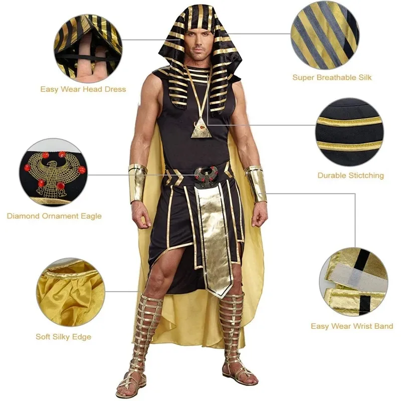 Men's Egyptian Pharaoh Costume Set 3