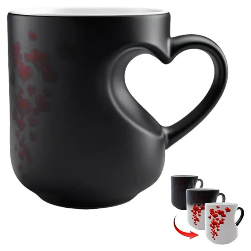 Color Changing Magic Mug with Romantic Heart Handle 1