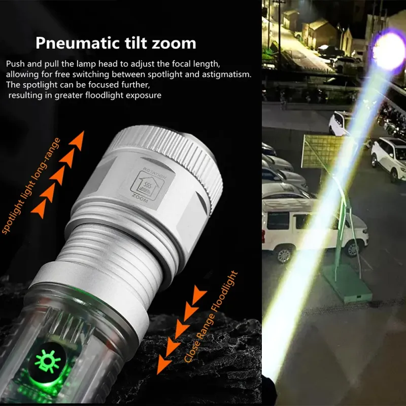 Solar USB Rechargeable LED Flashlight 2