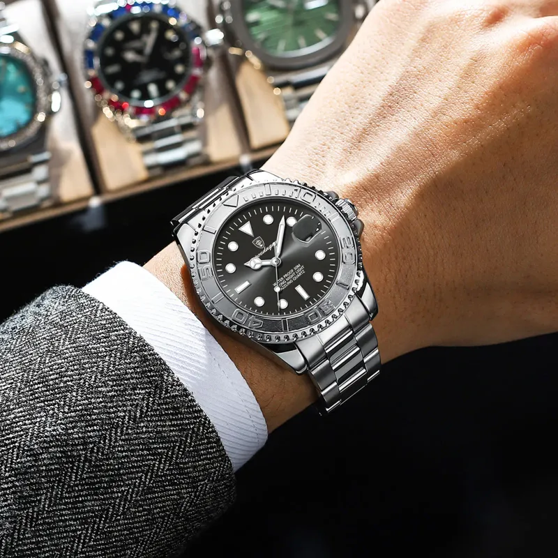POEDAGAR Luxury Steel Men's Quartz Watch 6