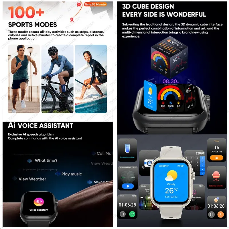 Watch Ultra K62 Smart Watch - 1000mAh AMOLED 5