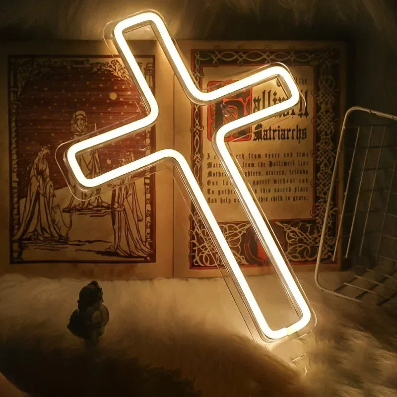 Jesus Cross Neon Sign - LED Wall Art 2