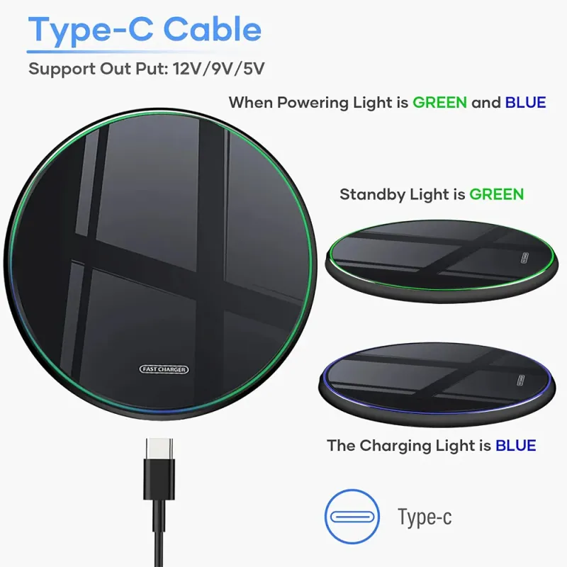 30W Fast Wireless Charger Pad 4