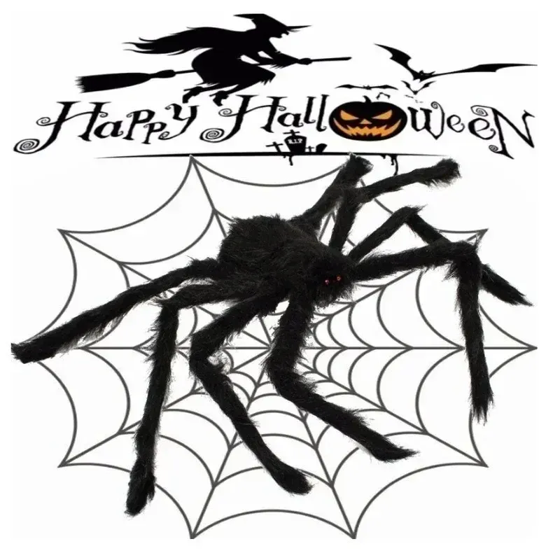 Giant Halloween Spider with Web 3