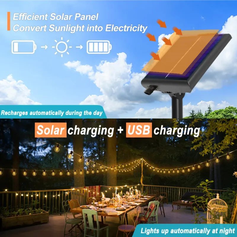 G40 Solar Patio String Lights 3