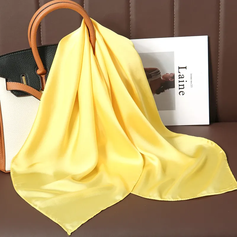 Large Silk Satin Scarf Hijab - Spring Print 4