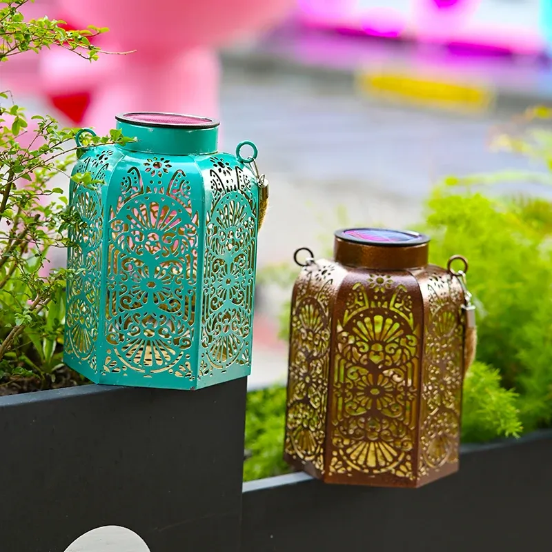 Solar Hexagon Hanging Lantern Lights 2