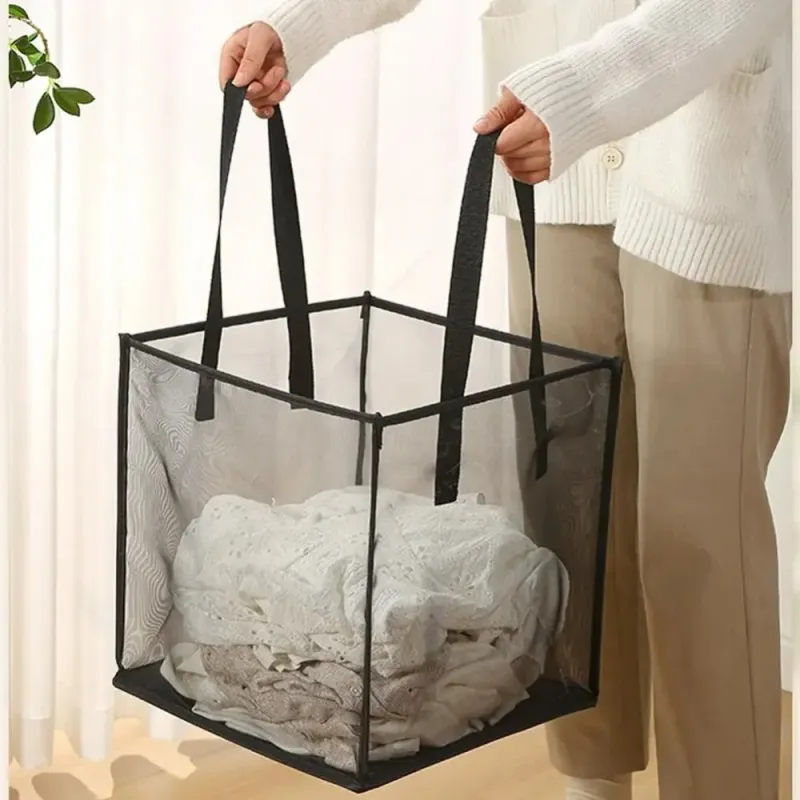 Foldable Mesh Laundry Basket 1