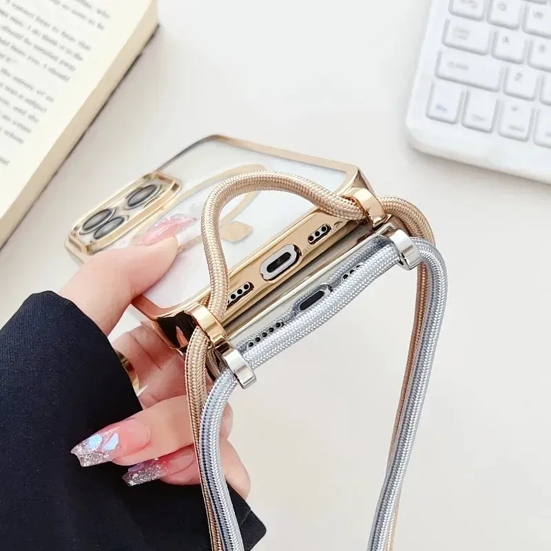 Crossbody Lanyard Plating MagSafe Case 6