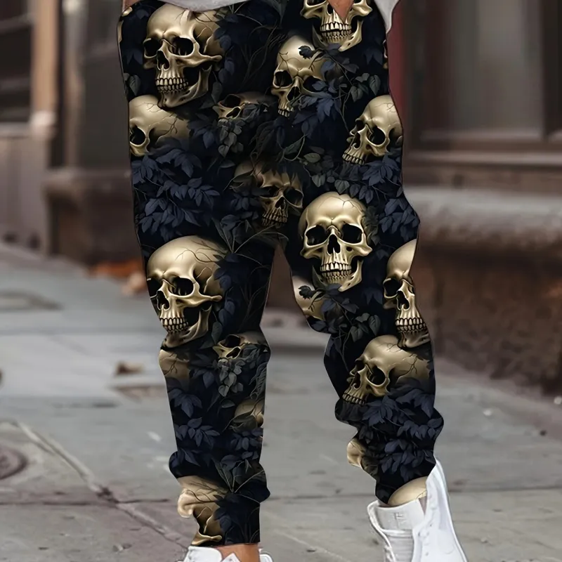 Skull Print Joggers for Men 4