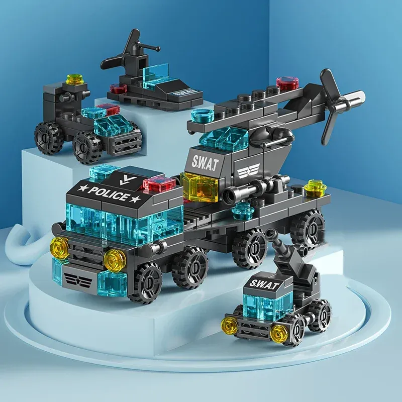 6-in-1 City Vehicle Building Blocks Set 4