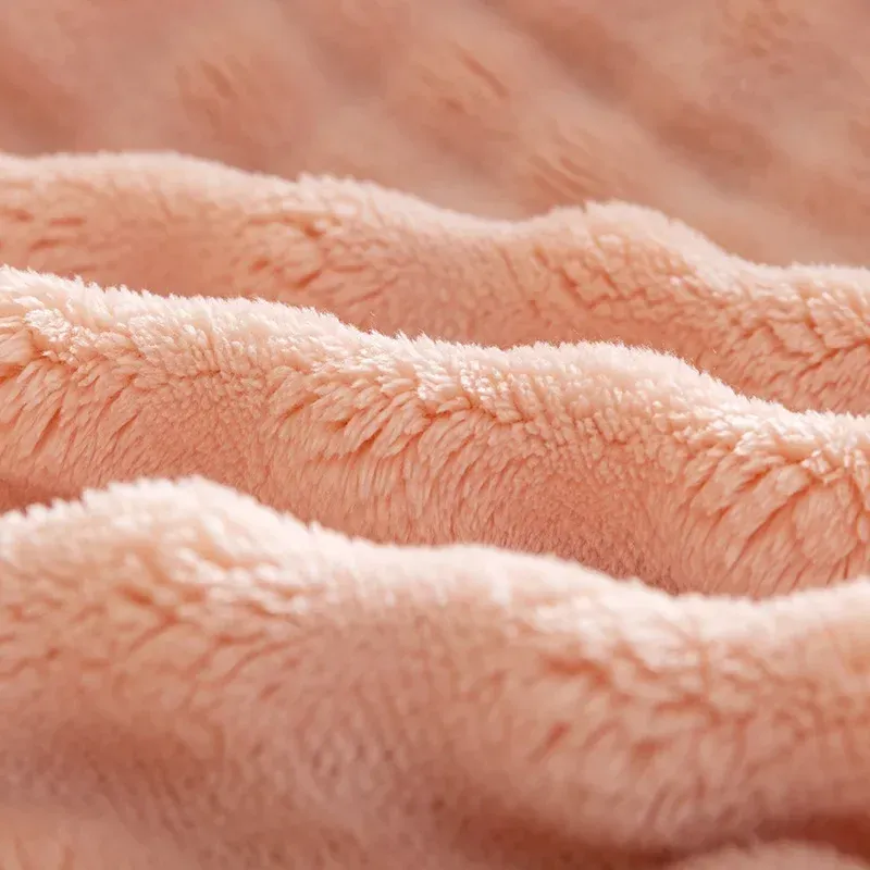 Coral Velvet Bubble Rabbit Sofa Blanket 5