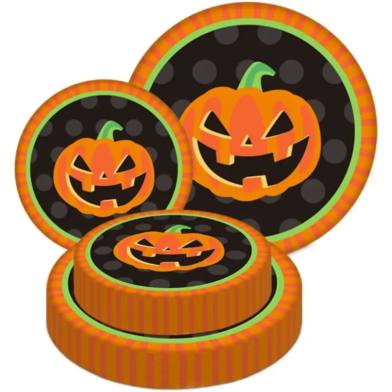 Halloween Pumpkin Bat Tableware Set 10pcs 2