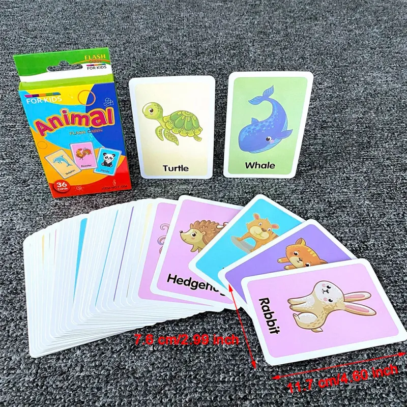 36PCS Animal Flash Cards Set 6