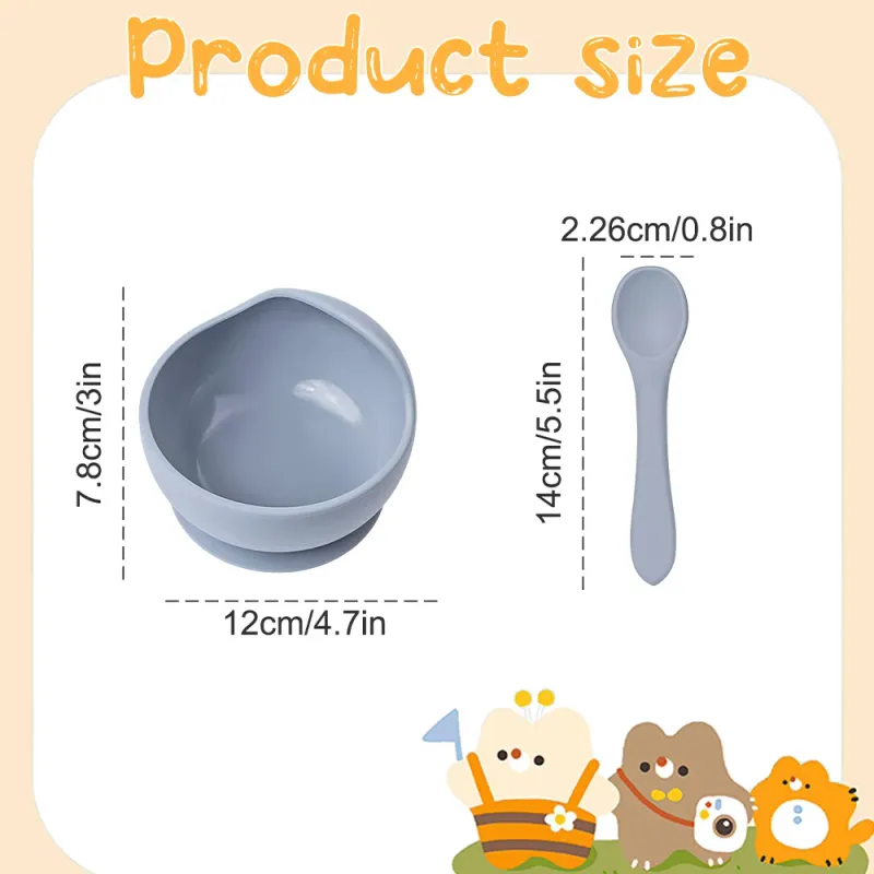 2PC Silicone Suction Baby Feeding Bowls 6