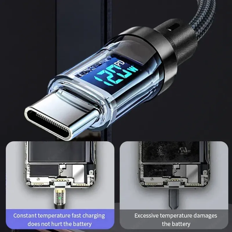 120W Dual USB C Fast Charging Cable 4