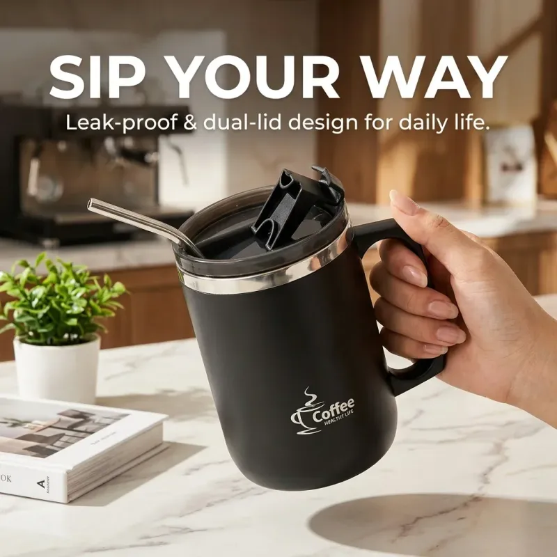 Thermal Coffee Mug Tumbler with Handle 3