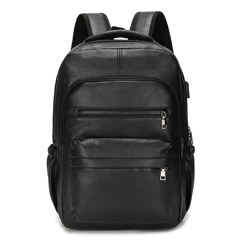 USB Charging Leather Laptop Backpack 2