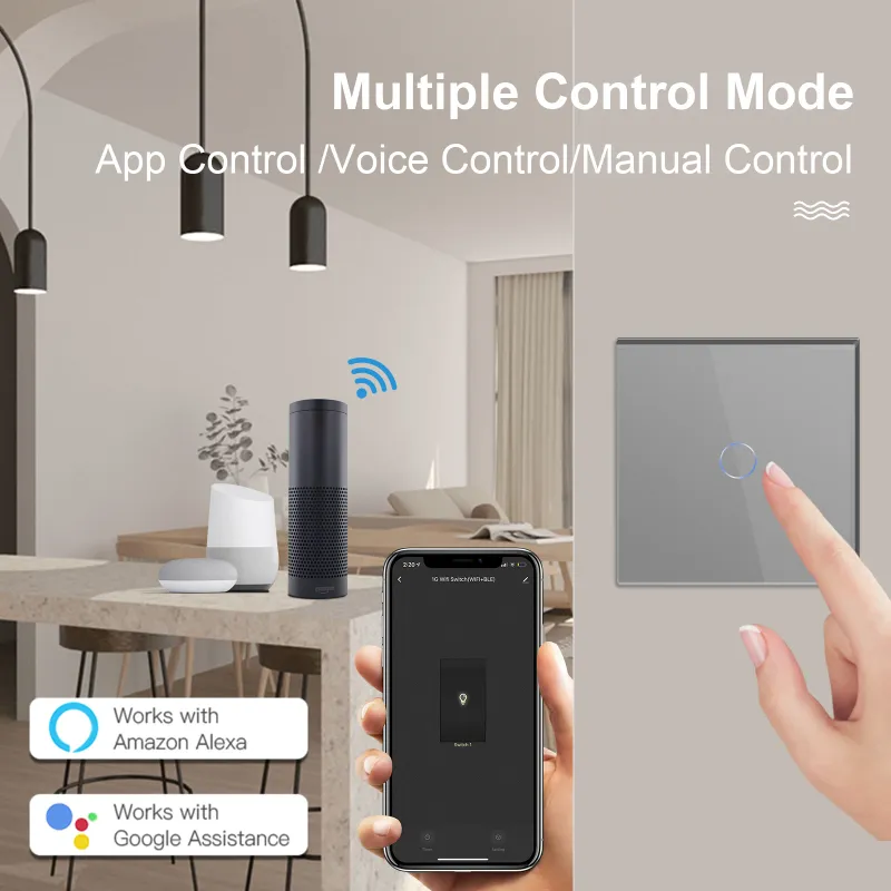 BSEED Tuya WiFi Smart Touch Switches 2-Pack 4
