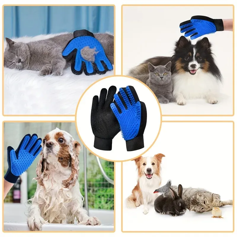 2-in-1 Pet Grooming Gloves Set 6