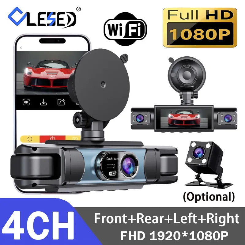 4-Channel WiFi Car DVR Dash Cam 1080P 1