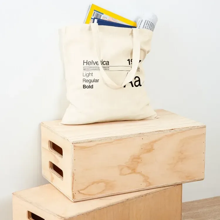 Helvetica Typography Minimalist Tote Bag 4
