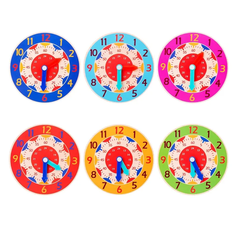 Wooden Montessori Clock Learning Toy 5