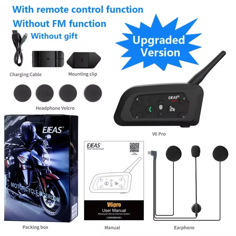 EJEAS V6 PRO+ Motorcycle Bluetooth Intercom 6