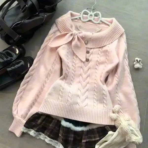 Preppy Sweet Knitted Y2K Sweater 6