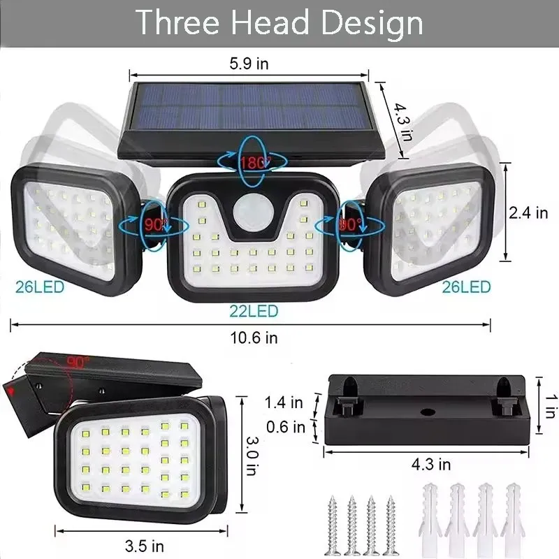 3 Head Solar Security Lights 2