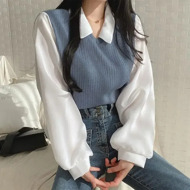 Y2K Korean Polo Collar Summer Blouse 1