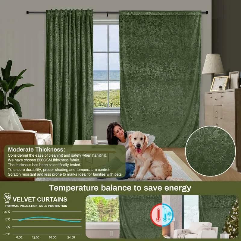 Velvet Blackout Curtains - 2 Panel Set 4