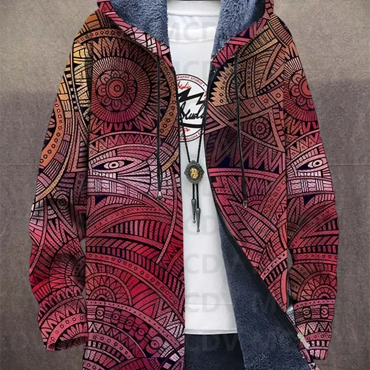 Retro Ethnic Plush Cardigan Coat 5