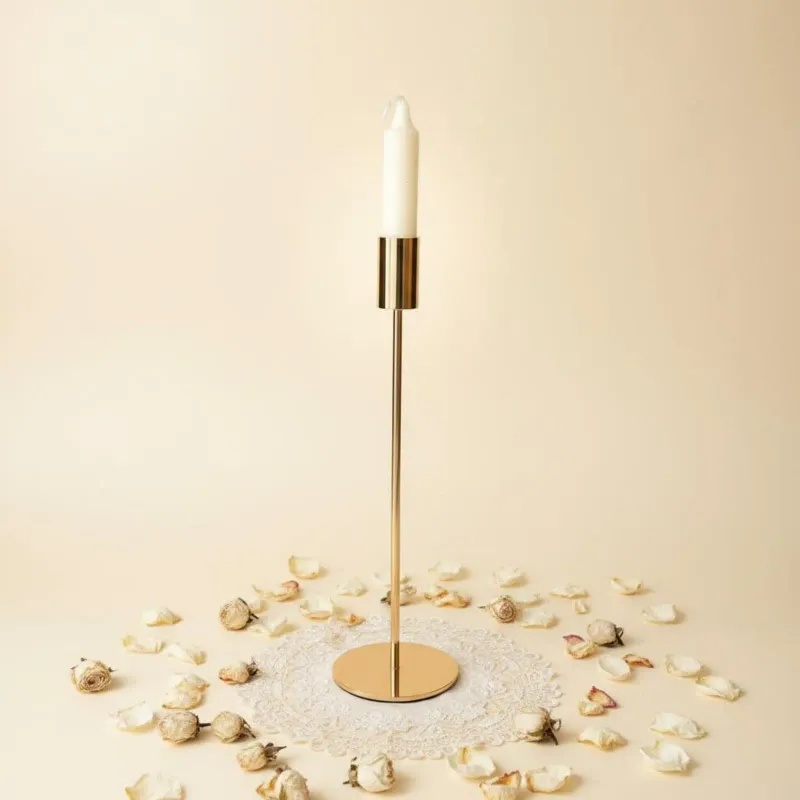 Gold Metal Candle Holder Set 5