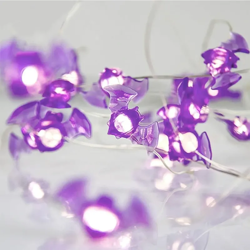 Purple Bat LED Copper Wire String Lights 2