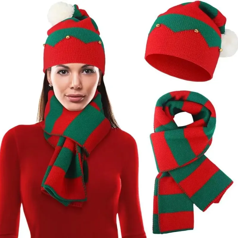Christmas Knit Hat Scarf & Glove Set 5