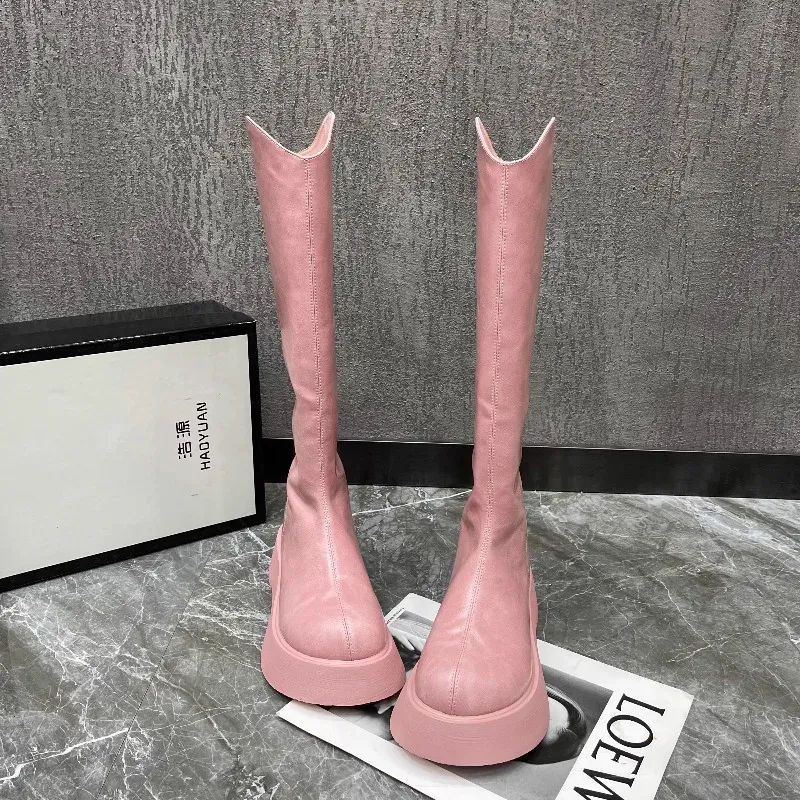Women's Platform Knee-High Boots Zipper 2