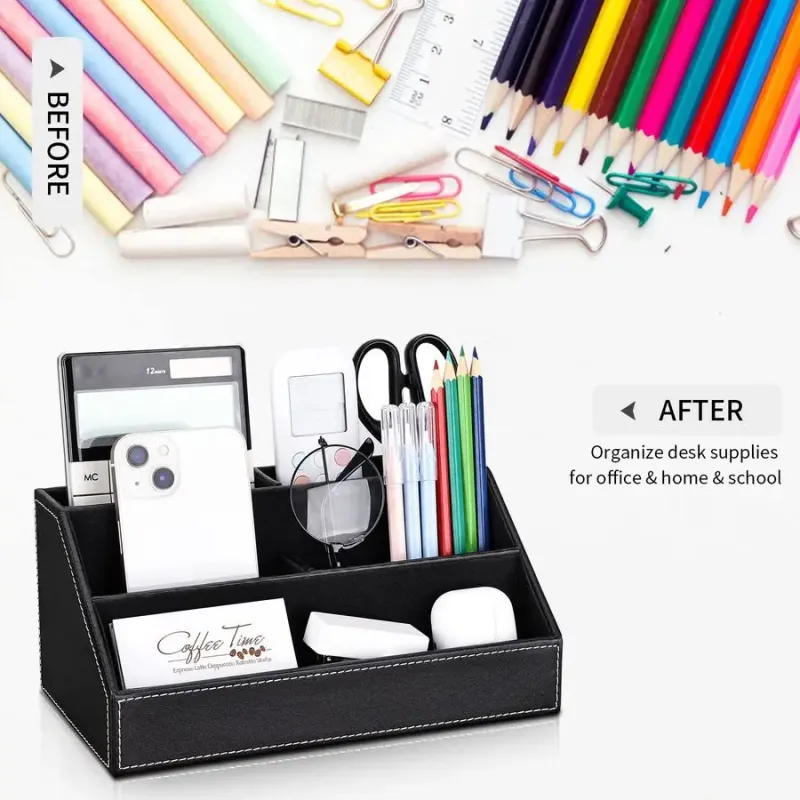 Pu Leather Desk Organizer Set (5-Piece) 6